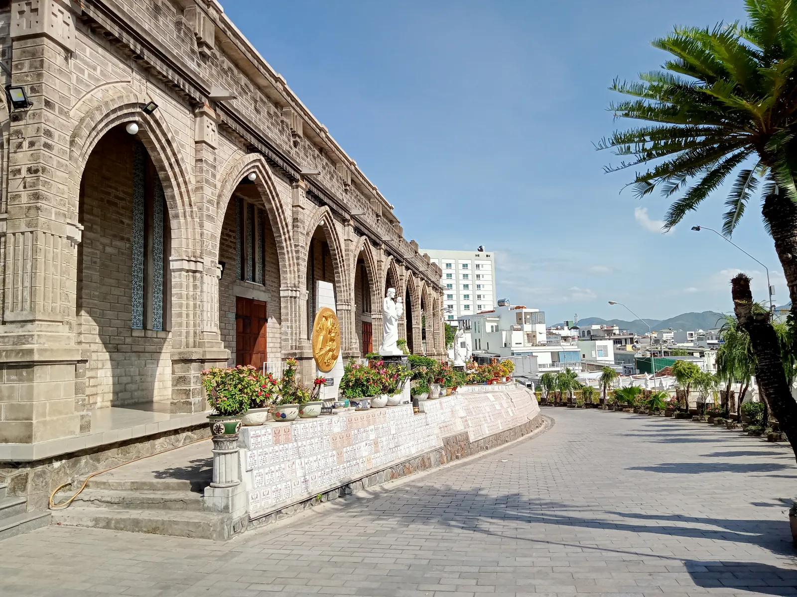 Entrance gate and steps leading up to Nha Trang Cathedral