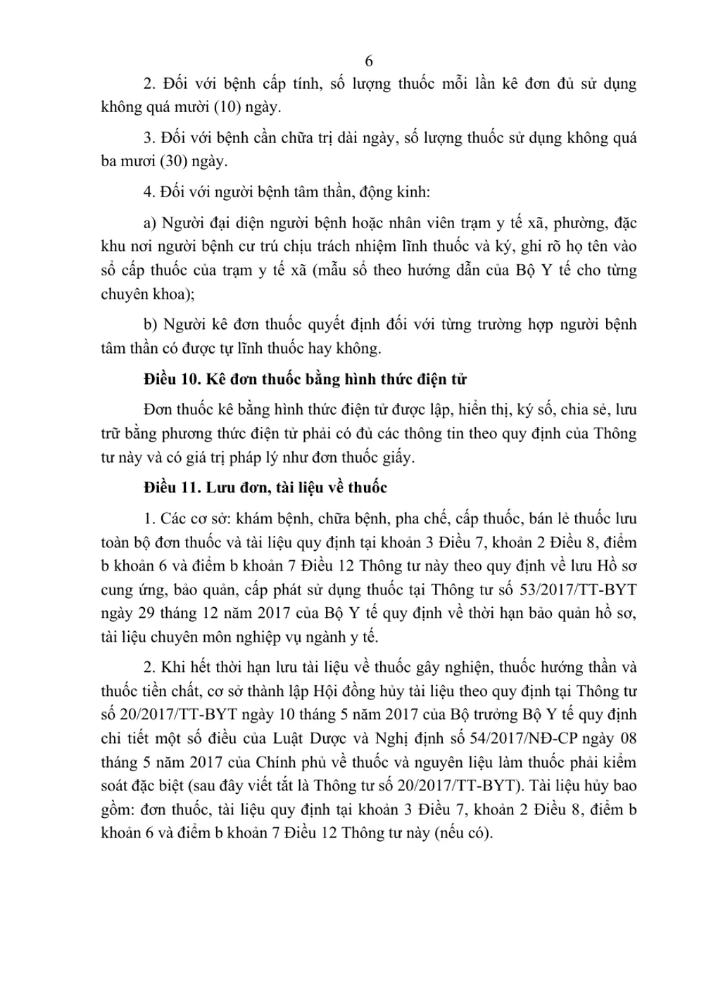 Printed circular page with clauses on prescriptions for psychotropic drugs and precursors