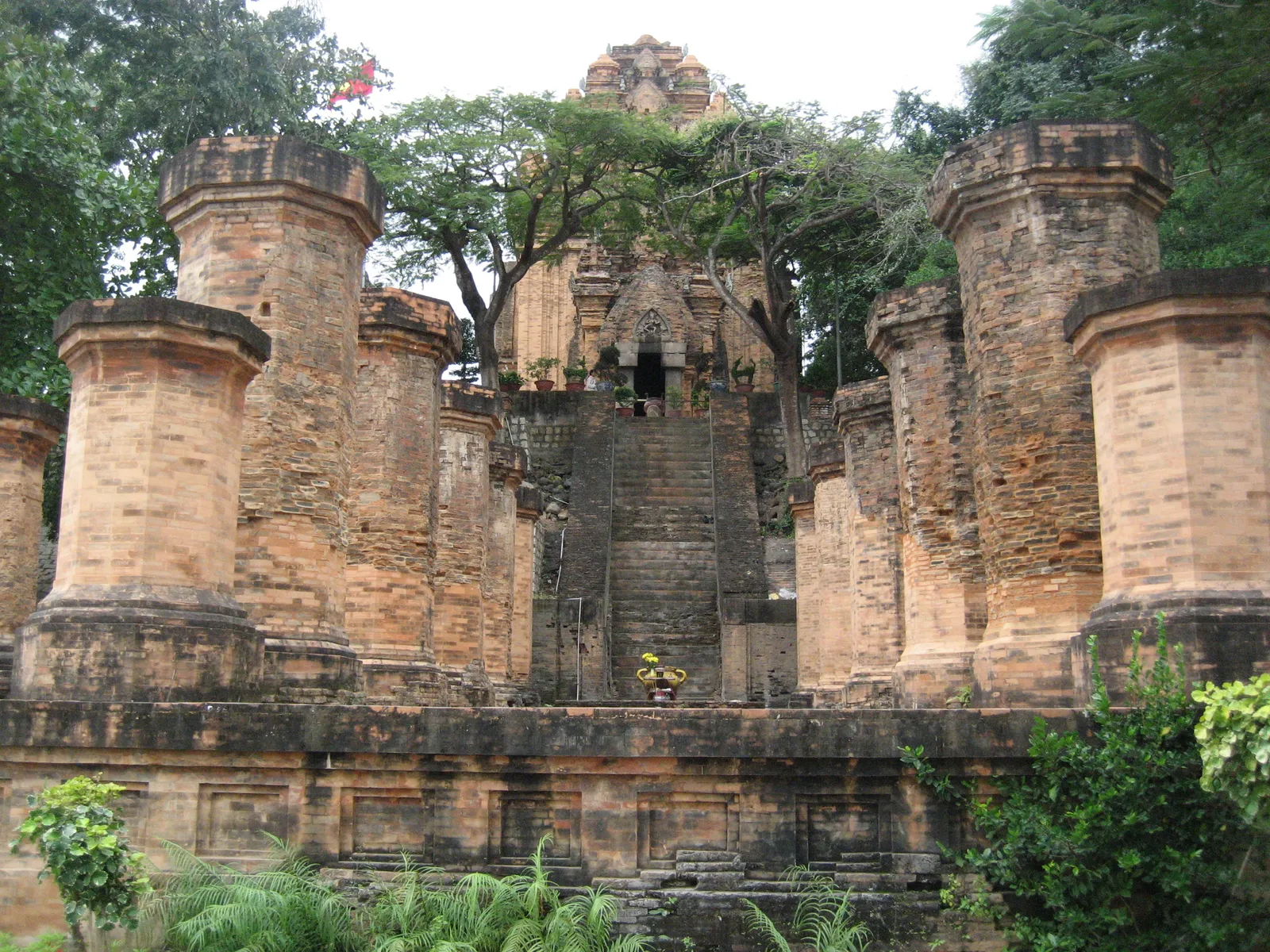 Brick North Tower of the Po Nagar Cham towers rising above the temple platform
