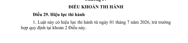 Bottom of an Official Gazette page showing the Law's final chapter and the article on effective date.